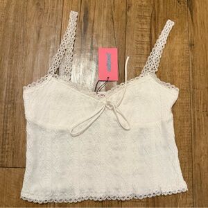 NWT Edikted White Lace Tank Top